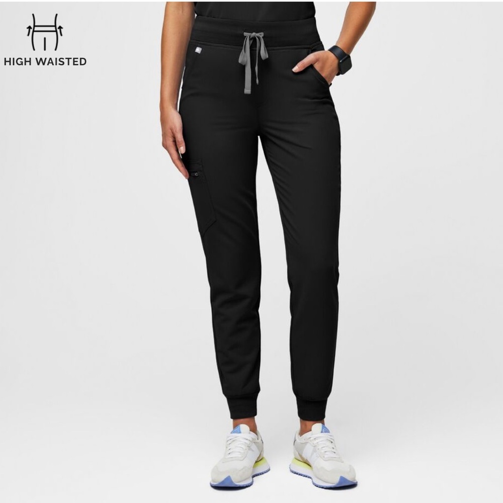 Black High Waisted Zamora Jogger Scrub Pants